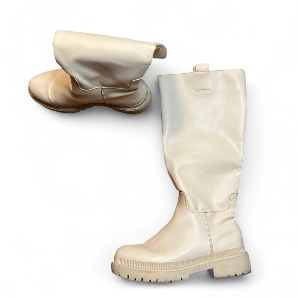 Elegant Cream Knee-High Women's Boots Size 41 - Picture 6 of 8